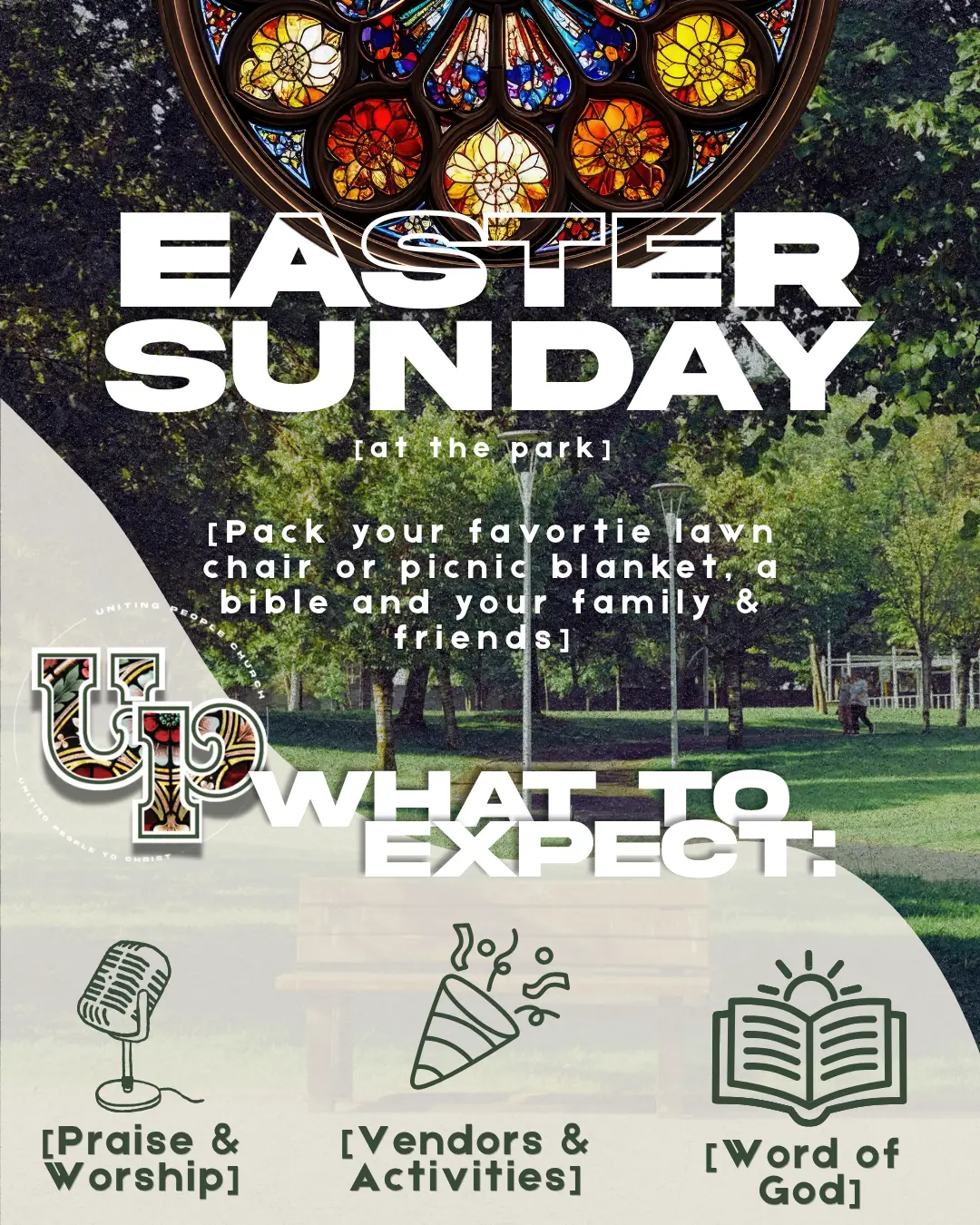 Uniting People Church Easter Sunday Hillside Park Durham NC April 5, 2026 at 2:00pm.